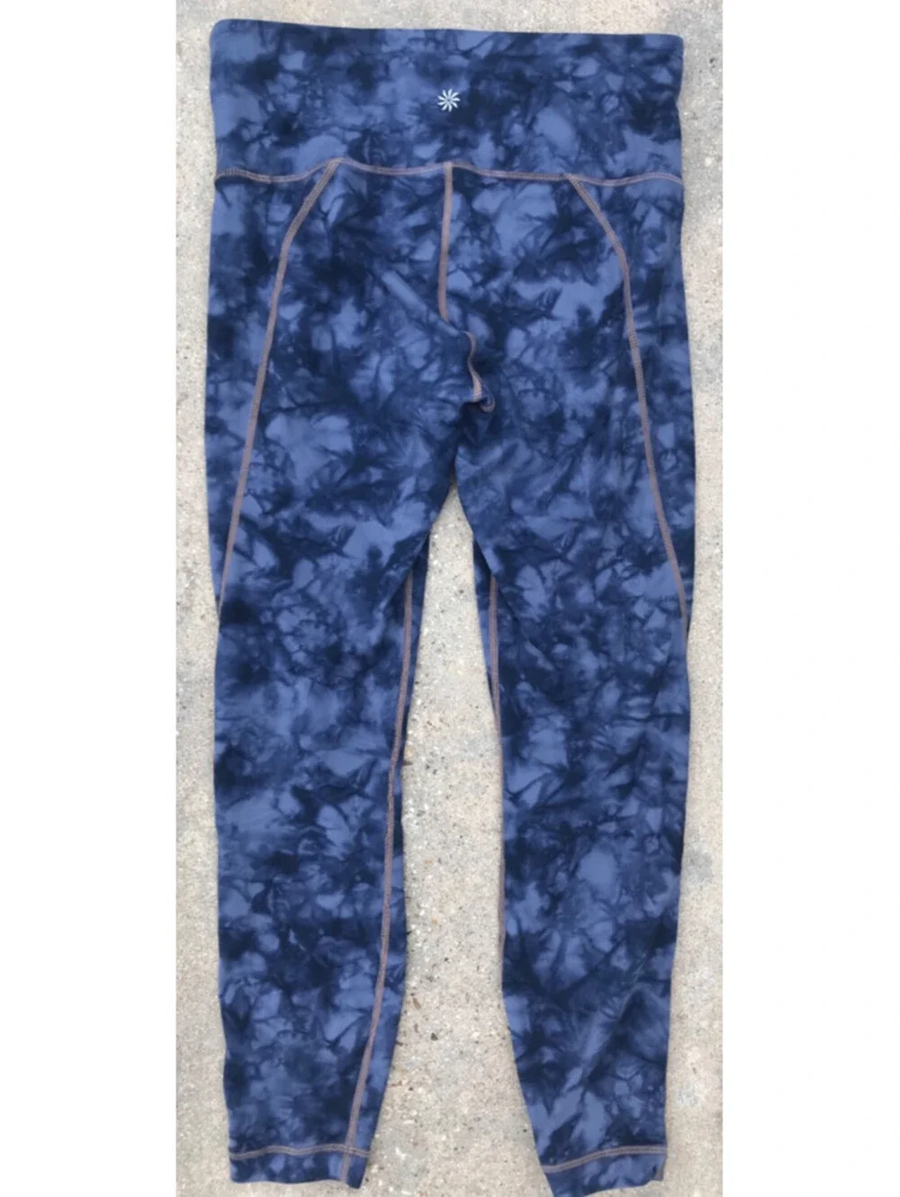 Athleta Powervita Blue Tie Dye Salutation Ankle Tight Legging Small Yoga Pant